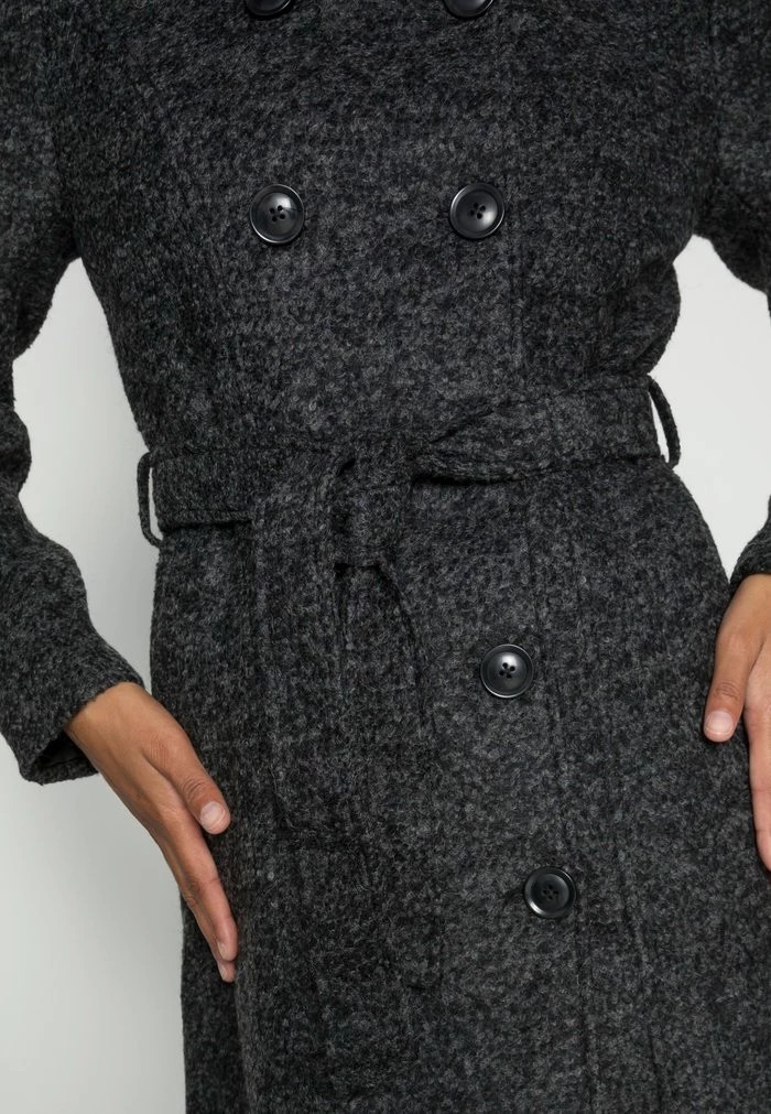 Manteau ANNA FIELD Anna Field Double Breasted Coat With Hood Grise Femme | ROA-7919583